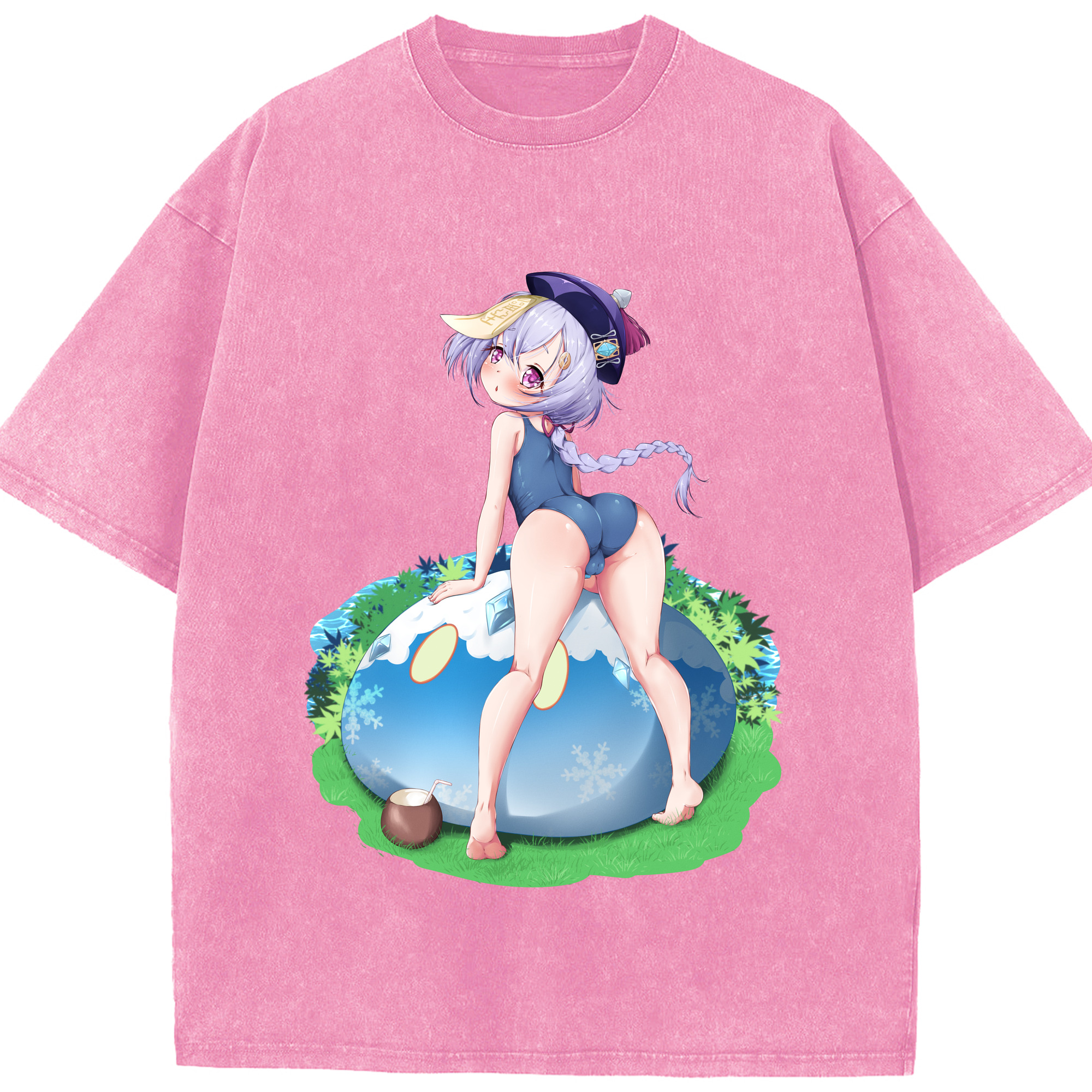 げんし神 七七 なな  genshin Nana 綿100% ヴィンテージ風 半袖Tシャツ（フロントプリント）